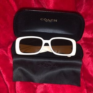 Coach White and Brown Sunglasses